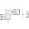 Home plan of Prefab home with living room, kitchen, laundry, 2 bedrooms & 2 bathrooms 1096 sqft project LivingHome 6.2