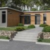 Exterior of Prefab home with living room, kitchen, laundry, 2 bedrooms & 1 bathroom 958 sqft project LivingHome 6.3