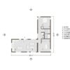 Home Plan of Prefab home with living room, kitchen, laundry, 2 bedrooms & 1 bathroom 958 sqft project LivingHome 6.3