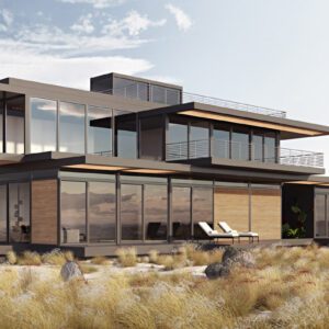 Exterior of 2-storey Modular Home with 4 bedrooms & 4 bathrooms 3,135 sqft project Ray Kappe LivingHome 3 on USPrefabs.com