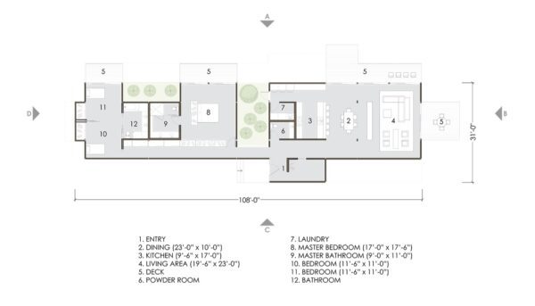 Home Plan of 1-storey Modular Home with 3 bedrooms & 2 bathrooms 2,275 sqft project Ray Kappe LivingHome 2 on USPrefabs.com
