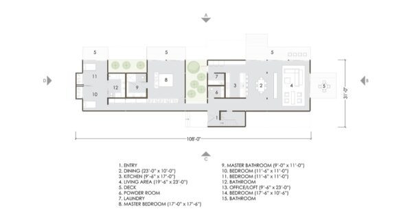 Home Plan of 2-storey Modular Home with 4 bedrooms & 4 bathrooms 3,135 sqft project Ray Kappe LivingHome 3 on USPrefabs.com