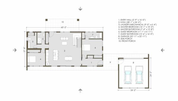 Home Plan of 2-storey Modular Home with 4 bedrooms & 3 bathrooms 2,218 sqft project RPA LivingHome 1 on USPrefabs.com