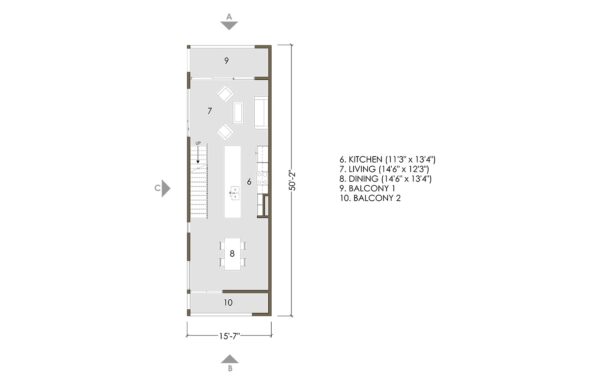 Home Plan of 3-story Modular Home with 3 bedrooms & 3 bathrooms 1,800 sqft project LivingHome 11 on USPrefabs.com