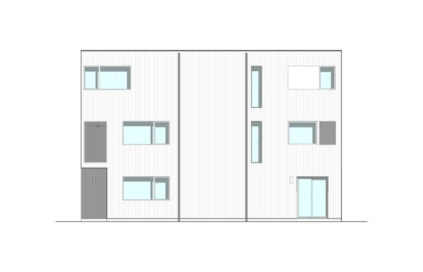 Exterior View of 3-story Modular Home with 3 bedrooms & 3 bathrooms 1,800 sqft project LivingHome 11 on USPrefabs.com