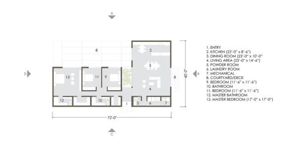 Home Plan of 1-story Modular Home with 3 bedrooms & 2 bathroom 1,550 sqft project LivingHome 5 on USPrefabs.com