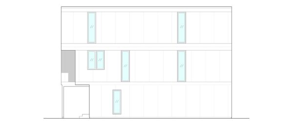 Exterior of 3-storey Modular Home with 3 bedrooms & 3 bathrooms 1,828 sqft project KieranTimberlake LivingHome 1 on USPrefabs.com