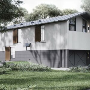 Exterior View of 2-story Modular Home with 3 bedrooms & 3 bathrooms 1,792 sqft project LivingHome 9 on USPrefabs.com