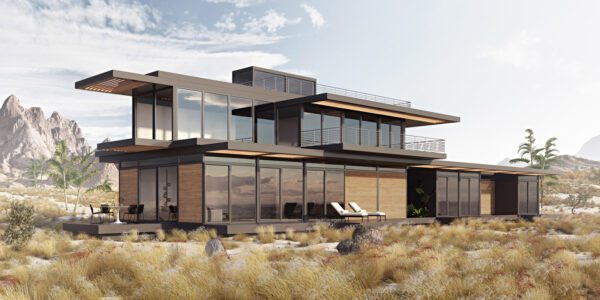 Exterior of 2-storey Modular Home with 4 bedrooms & 4 bathrooms 3,135 sqft project RPA LivingHome 3 on USPrefabs.com