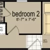 Floorplan of 1-story Home width 2 bedrooms 560 sqft project Redman 1482D on USPrefabs.com