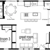 Floorplan of 1-story Home width 3 bedrooms 1369 sqft project Orchid 52 on USPrefabs.com
